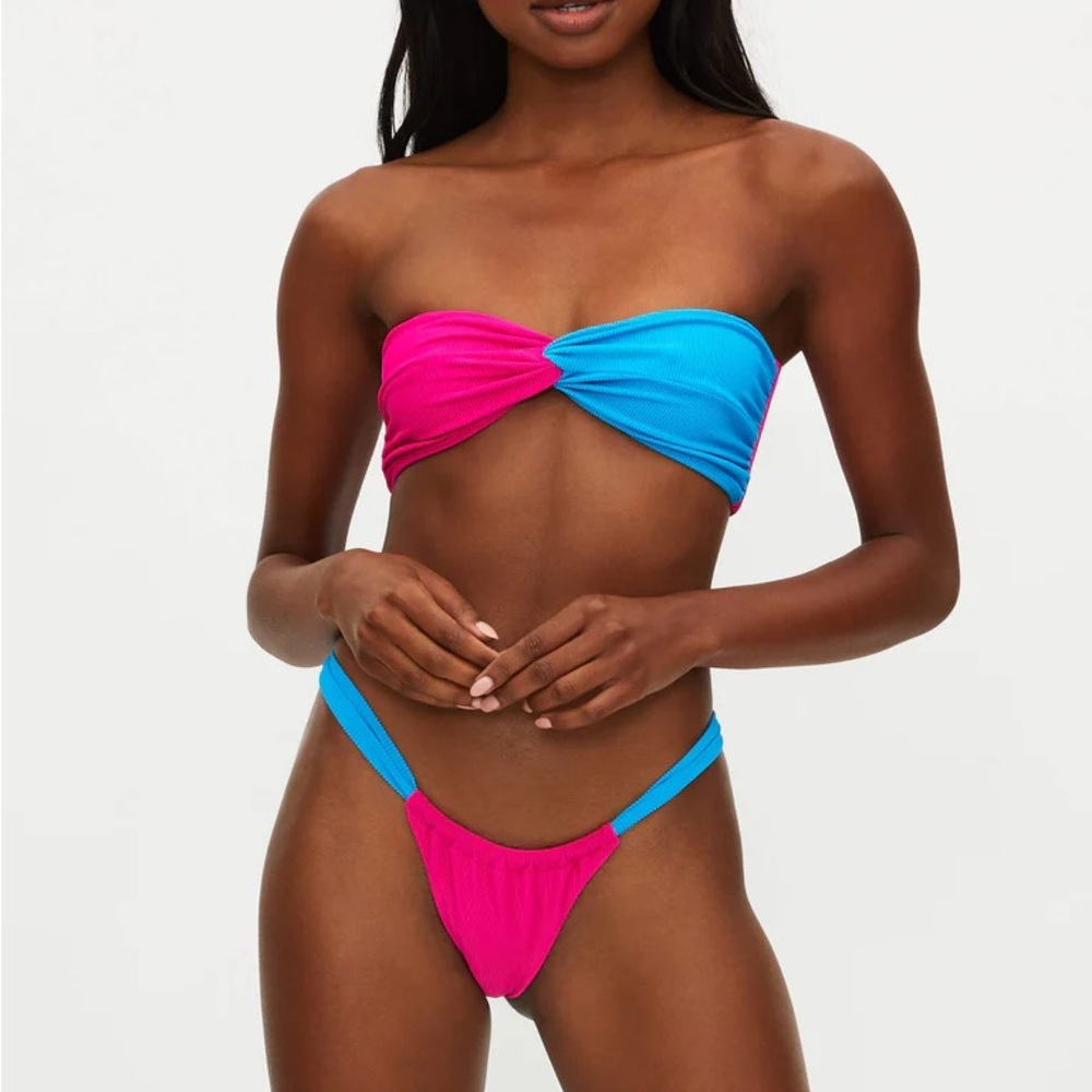 Beach Riot Fuchsia and Sky Blue Bikini